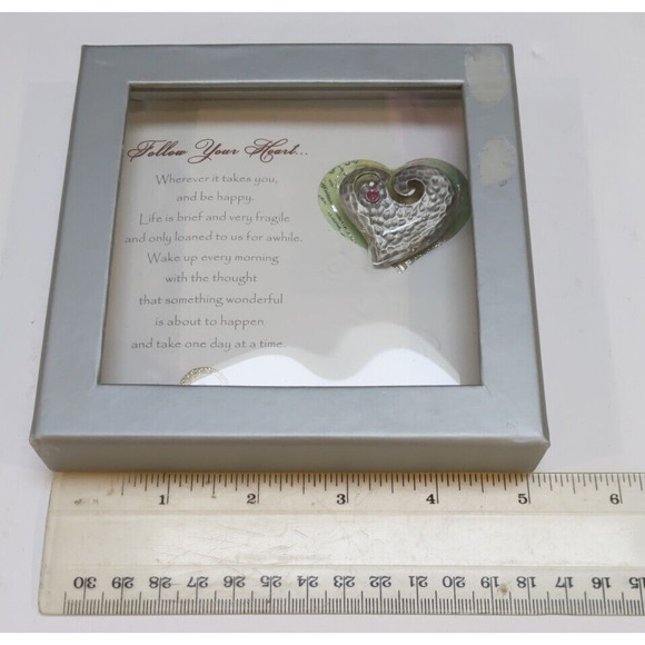 2007 Patricia Darling Dash Heart Pin Brooch With Blank Inside Card NEW Worn Box - Picture 6 of 10